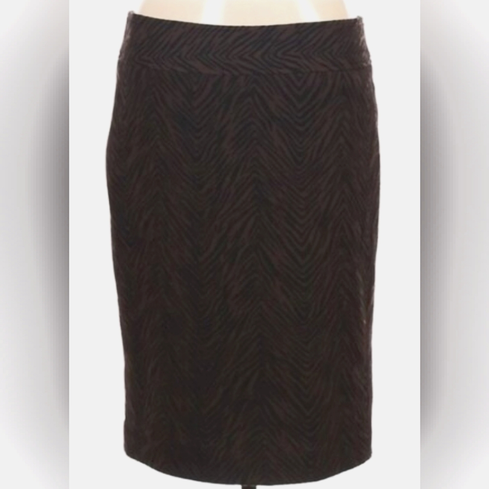 Charter Club womens black and brown zebra print skirt size 8